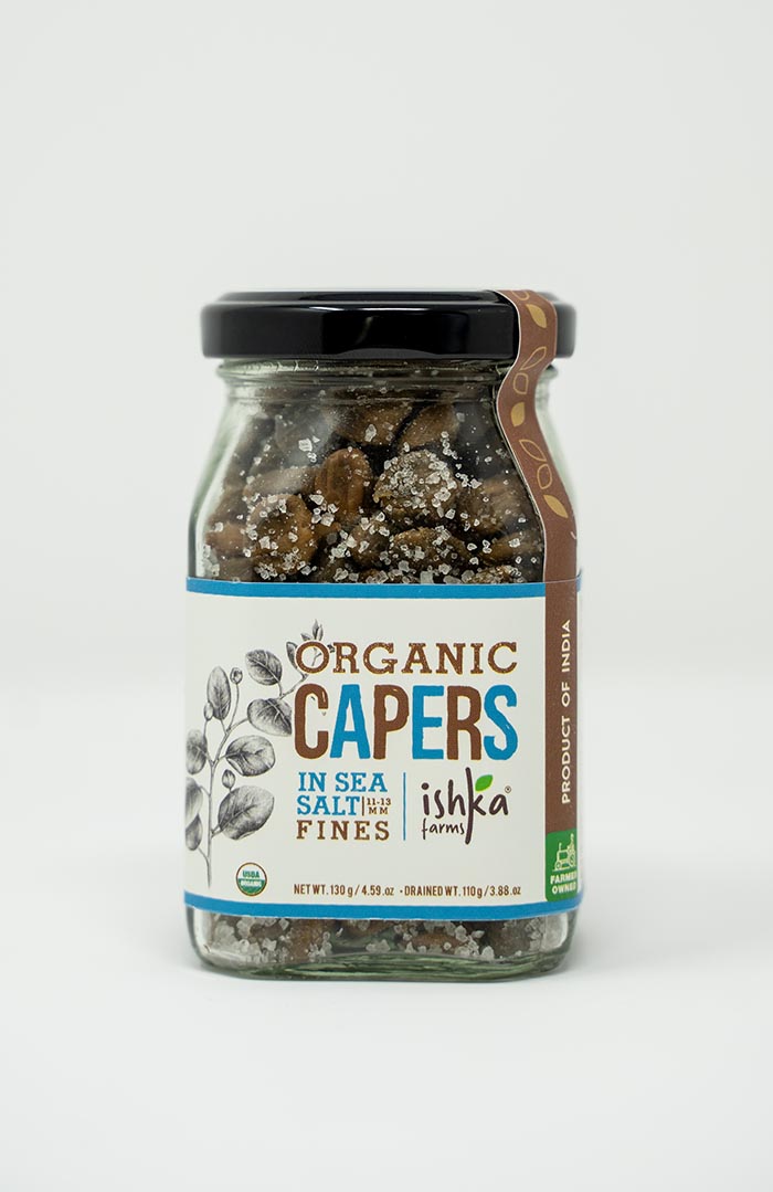 bottles-fines-in-sea-salt-small-1 Capers in sea salt, carefully packed and sustainably harvested by Ishka Farms.