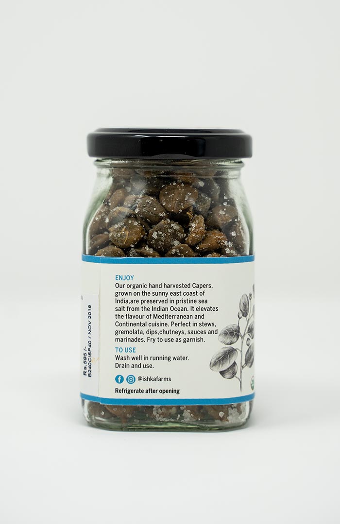 bottles-fines-in-sea-salt-small-4 Capers in sea salt, carefully packed and sustainably harvested by Ishka Farms.