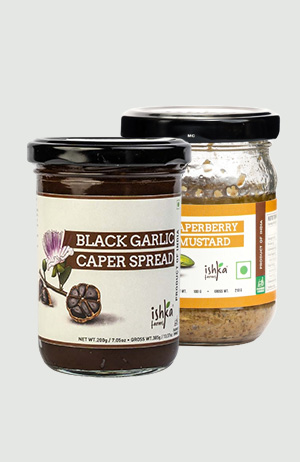 COMBO OF BLACK GARLIC CAPER SPREAD & CAPERBERRY MUSTARD 100gm