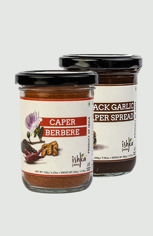 COMBO OF CAPER BERBERE & BLACK GARLIC CAPER SPREAD