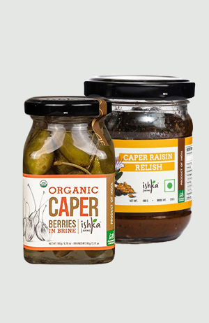 COMBO OF CAPERBERRIES IN BRINE & CAPER RAISIN RELISH 100gm
