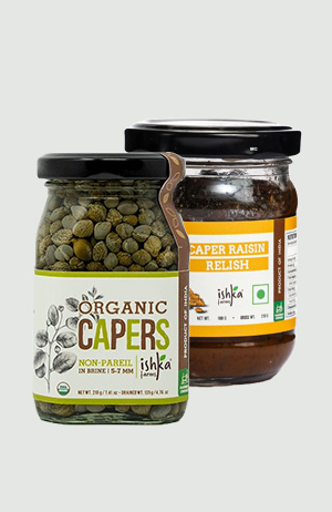 COMBO OF CAPERS IN BRINE NON PAREIL & CAPER RAISIN RELISH 100gm