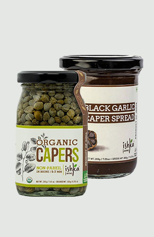 COMBO OF CAPERS IN BRINE NON PAREIL & BLACK GARLIC CAPER SPREAD